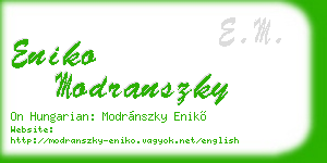 eniko modranszky business card