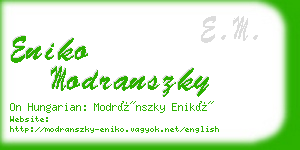 eniko modranszky business card